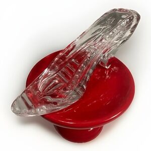 Crystal Glass Slipper  - Pump Shoe - Paperweight - Ring Dish - Cinderella